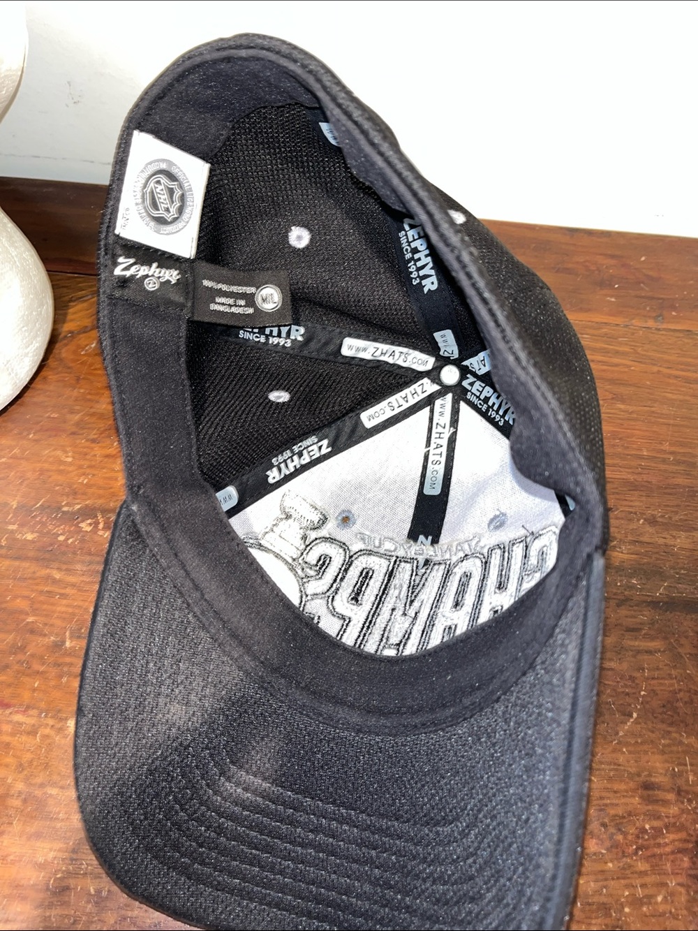Stanley Cup Champion 2016 Pittsburgh Penguins Baseball Cap Zephyr NHL Shield M/L - Picture 3 of 3